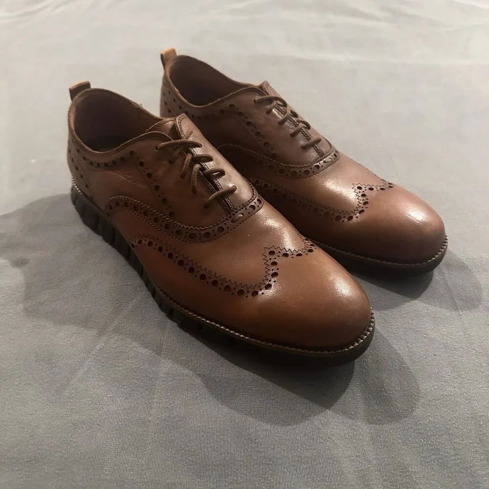 Cole Haan Zero Grand Wingtip Oxfords Dress Shoes Mens 11.5 M C24964 Brown